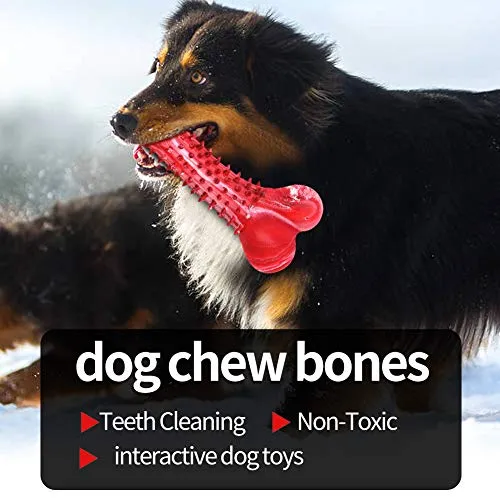 Juguete masticable para perros ZGSZ grande y duradero, para masticadores agresivos, sabor a carne de vacuno indestructible, hueso de perro, de goma natural, juguete no tóxico para todos