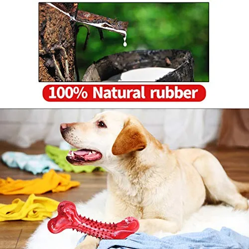 Juguete masticable para perros ZGSZ grande y duradero, para masticadores agresivos, sabor a carne de vacuno indestructible, hueso de perro, de goma natural, juguete no tóxico para todos