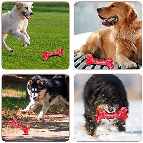Juguete masticable para perros ZGSZ grande y duradero, para masticadores agresivos, sabor a carne de vacuno indestructible, hueso de perro, de goma natural, juguete no tóxico para todos