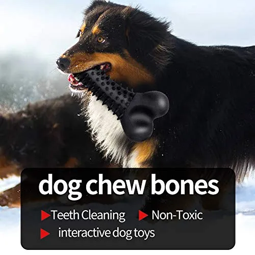 Juguete masticable para perros ZGSZ grande y duradero, para masticadores agresivos, sabor a carne de vacuno indestructible, hueso de perro, de goma natural, juguete no tóxico para todos