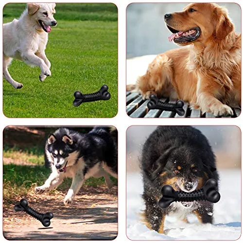 Juguete masticable para perros ZGSZ grande y duradero, para masticadores agresivos, sabor a carne de vacuno indestructible, hueso de perro, de goma natural, juguete no tóxico para todos