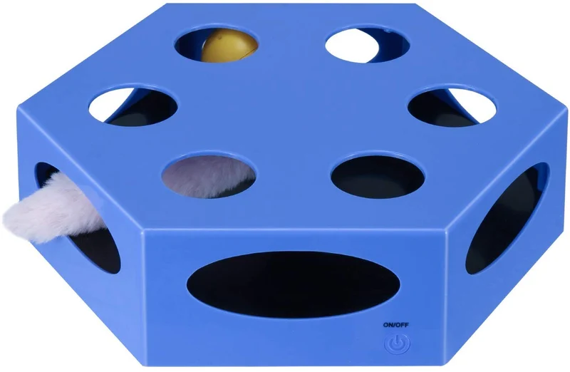 YUEJING - Temporizador interactivo para gatos, juguete para gatos con gusano giratorio, juguete para gatitos automático, juguete eléctrico para gatos, estimulador de bajo nivel de ruido, instintos de caza y sentido