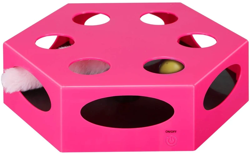 YUEJING - Temporizador interactivo para gatos, juguete para gatos con gusano giratorio, juguete para gatitos automático, juguete eléctrico para gatos, estimulador de bajo nivel de ruido, instintos de caza y sentido