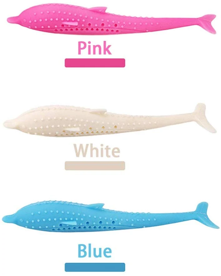 Eutreec - Juguetes para gatos interactivos, forma de pez gato, cepillo de dientes rellenable, silicio de peces, dientes de silicona, suministros para masticar mascotas, para gatitos y gatos