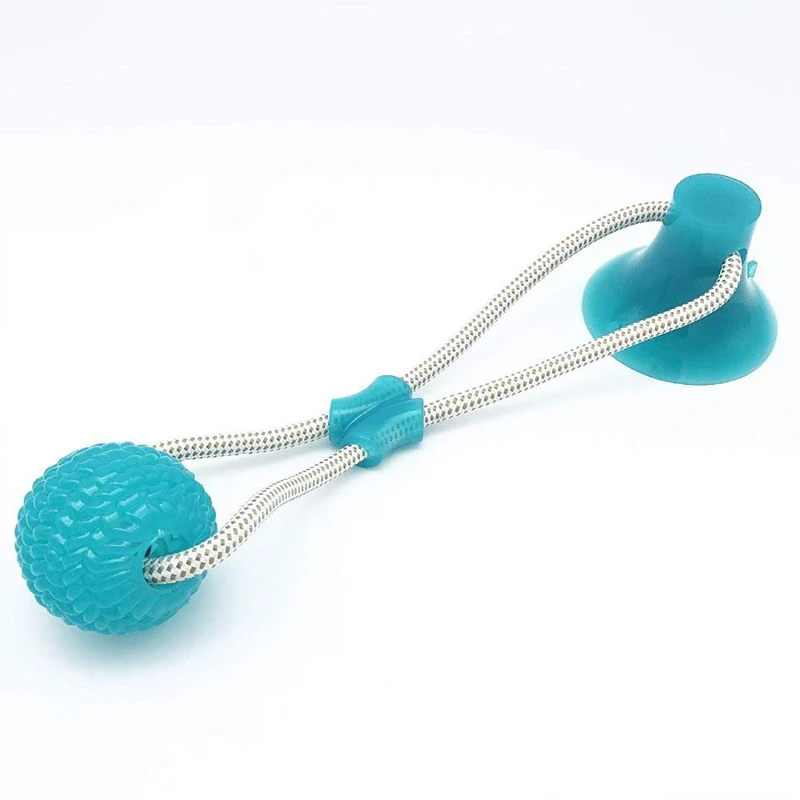 Pelota de goma para mascotas con ventosa, juguete interactivo para masticar perros y gatos