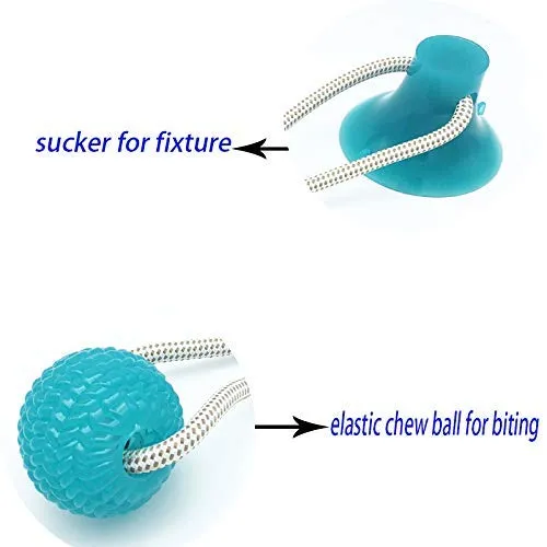 Pelota de goma para mascotas con ventosa, juguete interactivo para masticar perros y gatos