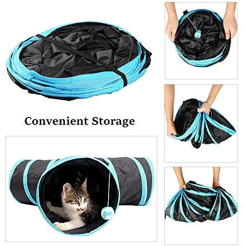 Juguetes para gatos, 31 unidades, surtidos, túnel de 3 vías, medidor de plumas interactivo, pez gato, palitos de masticar, ratones, bolas y campanas, súper divertido para cachorros, gatitos, conejos