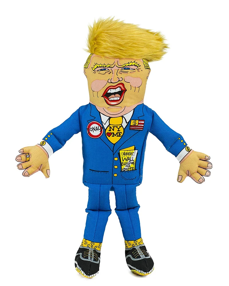 FUZZU Political Parody Dog Toys with Squeakers (Medium to Large Dogs), Various Styles (Bernie, Bill, Donald, Hillary, Vladimir) - Fun & Entertaining, Durable, Hand Illustrated Design & Premium Quality
