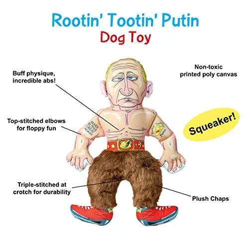 FUZZU Political Parody Dog Toys with Squeakers (Medium to Large Dogs), Various Styles (Bernie, Bill, Donald, Hillary, Vladimir) - Fun & Entertaining, Durable, Hand Illustrated Design & Premium Quality