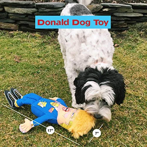 FUZZU Political Parody Dog Toys with Squeakers (Medium to Large Dogs), Various Styles (Bernie, Bill, Donald, Hillary, Vladimir) - Fun & Entertaining, Durable, Hand Illustrated Design & Premium Quality