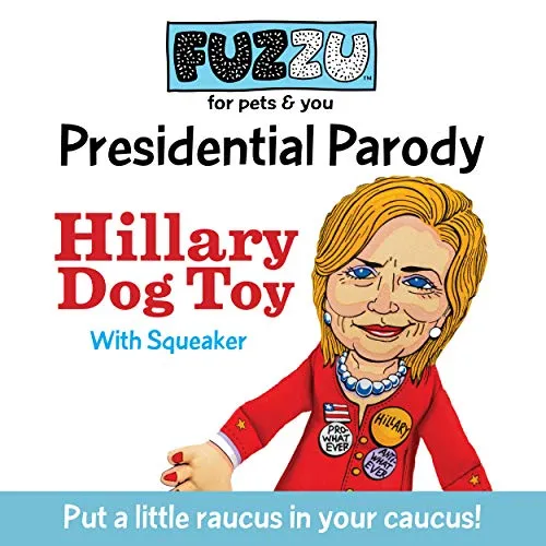 FUZZU Political Parody Dog Toys with Squeakers (Medium to Large Dogs), Various Styles (Bernie, Bill, Donald, Hillary, Vladimir) - Fun & Entertaining, Durable, Hand Illustrated Design & Premium Quality