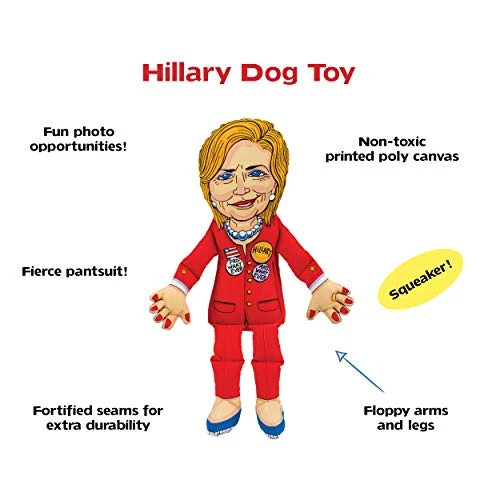 FUZZU Political Parody Dog Toys with Squeakers (Medium to Large Dogs), Various Styles (Bernie, Bill, Donald, Hillary, Vladimir) - Fun & Entertaining, Durable, Hand Illustrated Design & Premium Quality