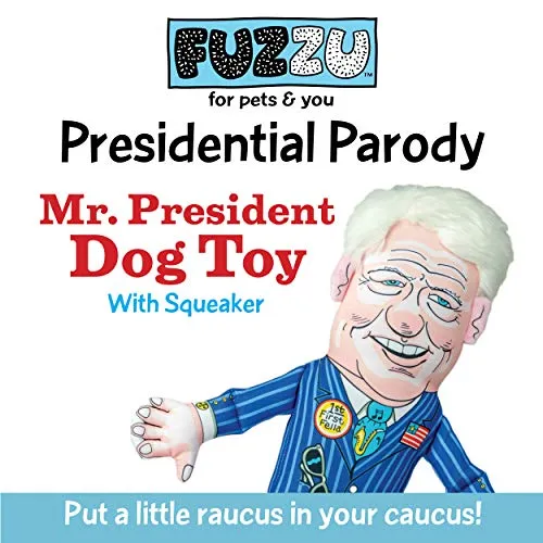 FUZZU Political Parody Dog Toys with Squeakers (Medium to Large Dogs), Various Styles (Bernie, Bill, Donald, Hillary, Vladimir) - Fun & Entertaining, Durable, Hand Illustrated Design & Premium Quality
