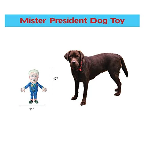 FUZZU Political Parody Dog Toys with Squeakers (Medium to Large Dogs), Various Styles (Bernie, Bill, Donald, Hillary, Vladimir) - Fun & Entertaining, Durable, Hand Illustrated Design & Premium Quality