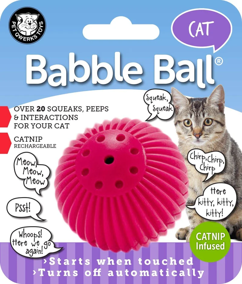 Pet Qwerks – Pelota de gato con infusor de gato, juguete interactivo para gato