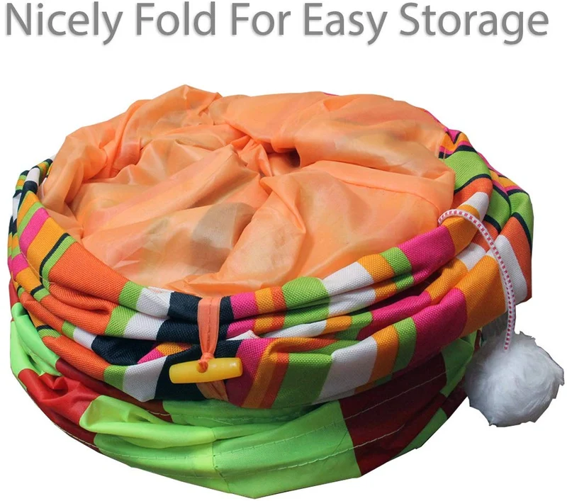 Pet Magasin - Túnel para gatos (2 unidades) interactivo con bolas divertidas y diseño de agujero para orinar para gatos pequeños, medianos y grandes, conejos y otros animales pequeños
