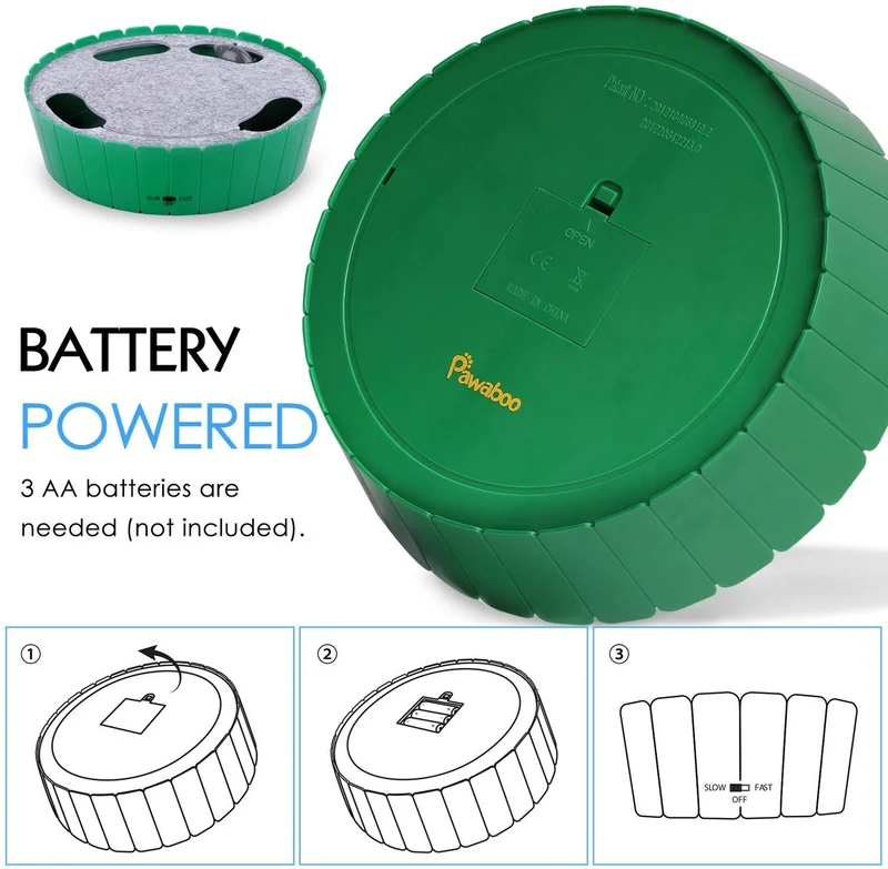 Pawaboo Ratón electrónico de juguete para gato, juguete bromista interactivo superior para gato o mascotas, ratón electrónico para jugar escondite, juguete de caza para gatito, para ejercitar mascotas, Verde