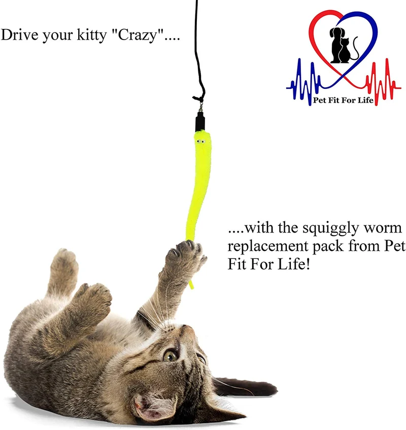 Pet Fit para la vida 5 pieza Pack de gusanos de repuesto para interactivo gato y kitten Toy wands
