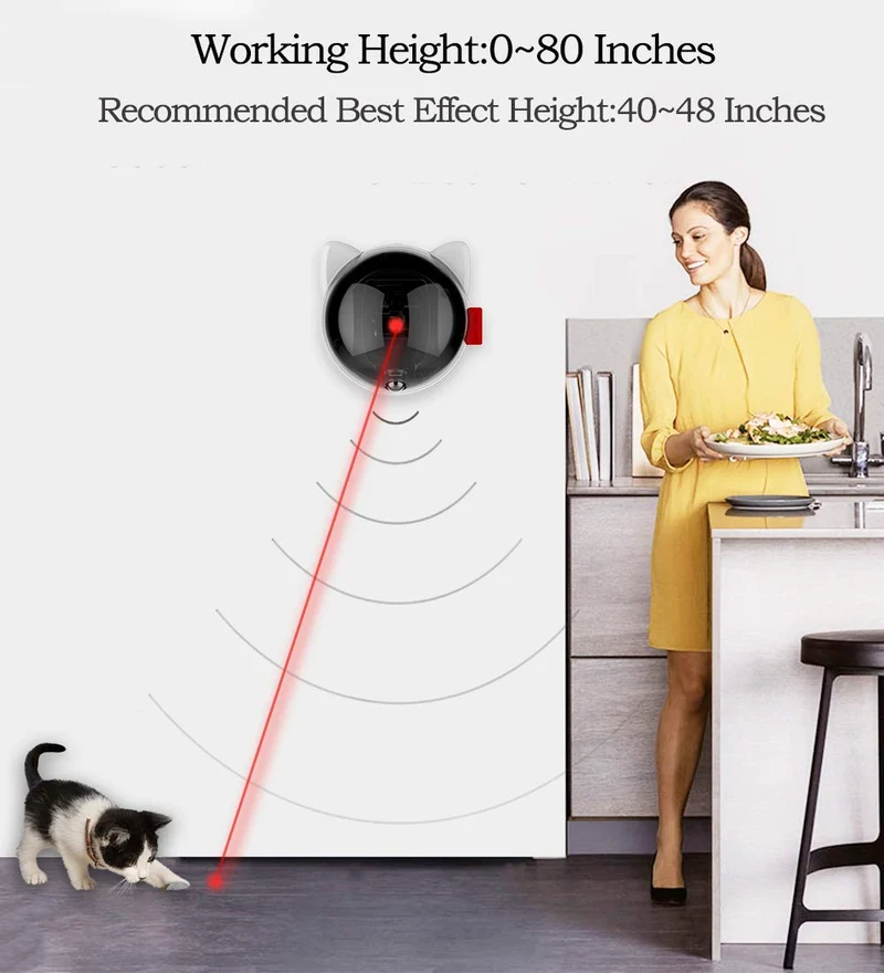 PetDroid Boltz - Juguete láser para gatos, activado por movimiento, automático, batería recargable por USB, patrón aleatorio rápido y lento
