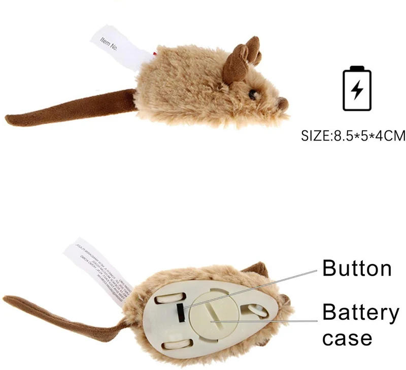 Vealind GiGwi - Ratón automático para gato con sonidos realistas (oreja de café)
