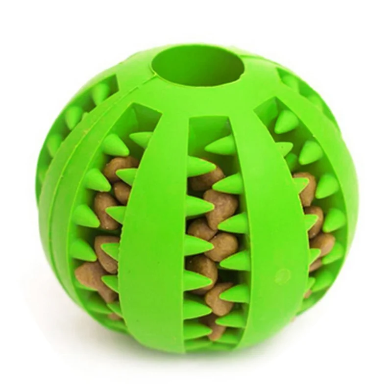 Idepet Pelota de juguete para perro, no tóxica, resistente a mordidas, pelota de juguete para mascotas, perros, cachorros, gatos, alimentador de comida para mascotas, masticar, limpieza de dientes, juego de pelotas de ejercicio, 2 unidades, azul y verde
