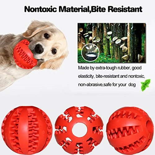 Idepet Pelota de juguete para perro, no tóxica, resistente a mordidas, pelota de juguete para mascotas, perros, cachorros, gatos, alimentador de comida para mascotas, masticar, limpieza de dientes, juego de pelotas de ejercicio, 2 unidades, azul y verde
