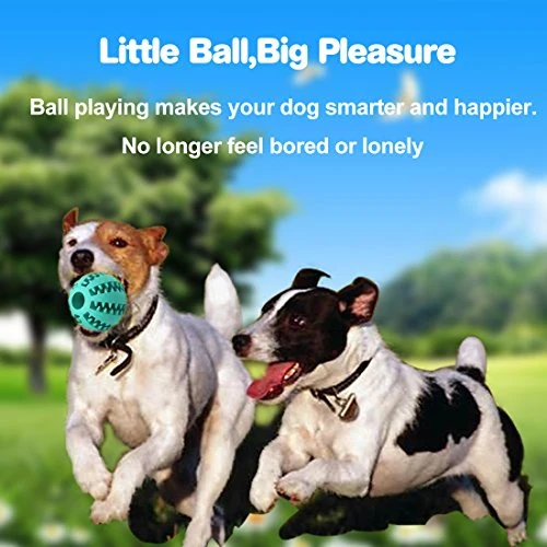 Idepet Pelota de juguete para perro, no tóxica, resistente a mordidas, pelota de juguete para mascotas, perros, cachorros, gatos, alimentador de comida para mascotas, masticar, limpieza de dientes, juego de pelotas de ejercicio, 2 unidades, azul y verde