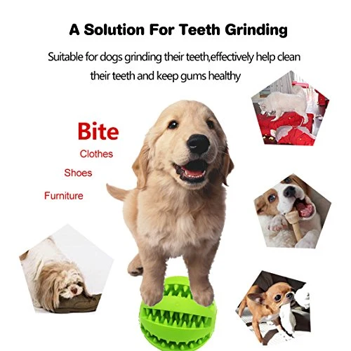 Idepet Pelota de juguete para perro, no tóxica, resistente a mordidas, pelota de juguete para mascotas, perros, cachorros, gatos, alimentador de comida para mascotas, masticar, limpieza de dientes, juego de pelotas de ejercicio, 2 unidades, azul y verde