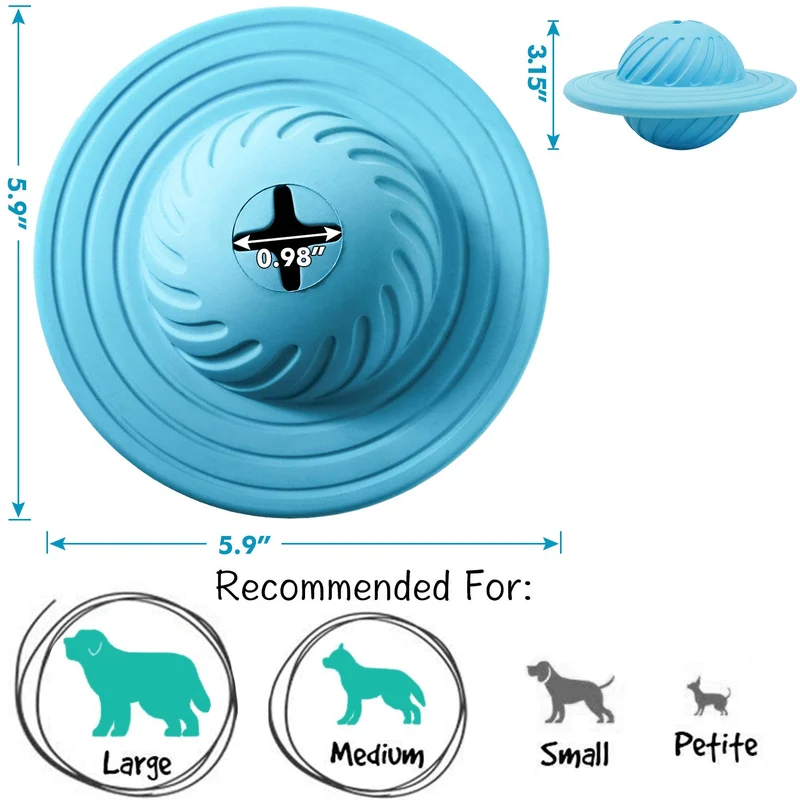 Wisedom Dog Treat Ball IQ Juguete interactivo para dispensar comida para perros medianos y grandes