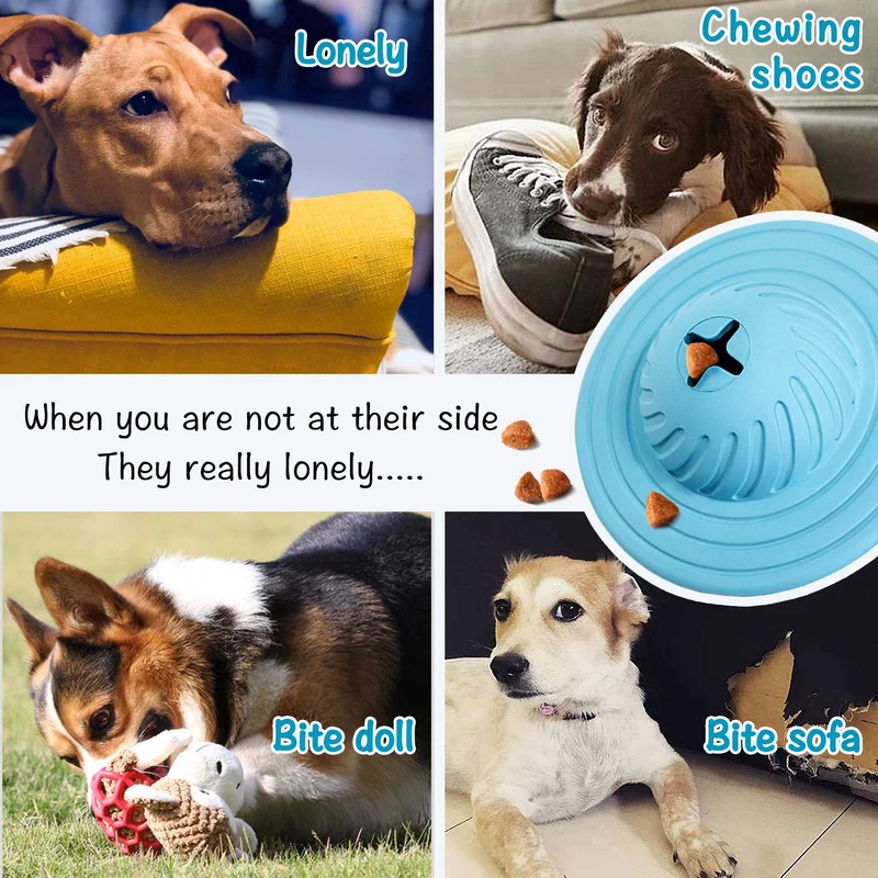 Wisedom Dog Treat Ball IQ Juguete interactivo para dispensar comida para perros medianos y grandes