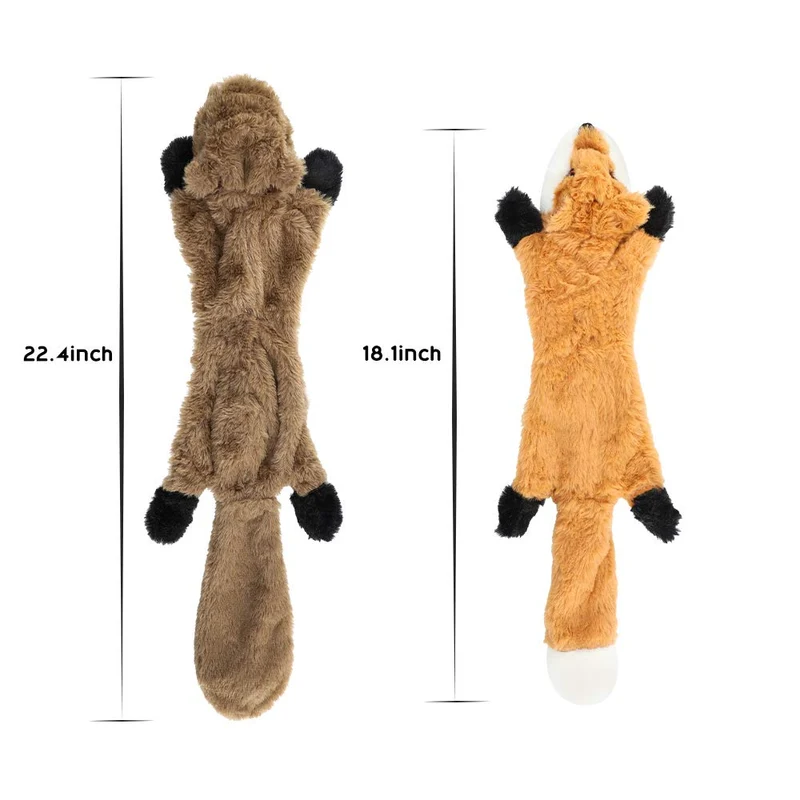 Juguete para perro de Nocciola, sin relleno, juguete para perro de felpa chirriante, duradero, sin relleno, juguete para masticar para perros medianos y grandes, paquete de 5