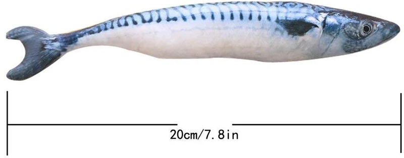 MAXXV - Juguetes de pesca para gatos - Catnip orgánico de América del Norte - 3 piezas para gatos - 8 "Simulación de pesca de peluche para gatos - Juguete de gato para gatitos y adultos
