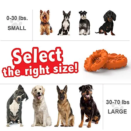Juguetes para masticar perros GUCHO duraderos para masticadores agresivos. Garantía de reemplazo de por vida. Juguetes para perros indestructibles, juguetes de goma para masticar para perros medianos y grandes, juguetes de entrenamiento perfecto para dent