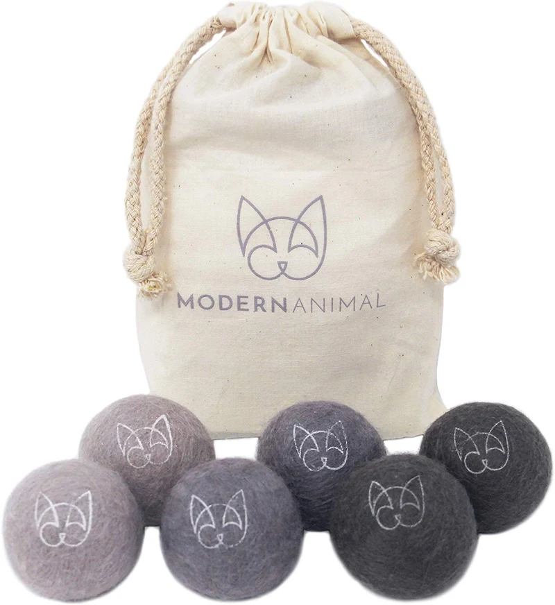 Moderna Animal Juego de 6 fieltro de lana pelota de juguete con cascabel para gatos y perros pequeños. Hecho a mano natural, ecológica divertido jugar juguete