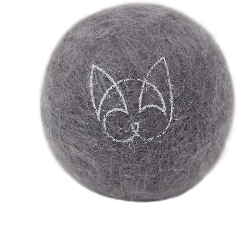Moderna Animal Juego de 6 fieltro de lana pelota de juguete con cascabel para gatos y perros pequeños. Hecho a mano natural, ecológica divertido jugar juguete