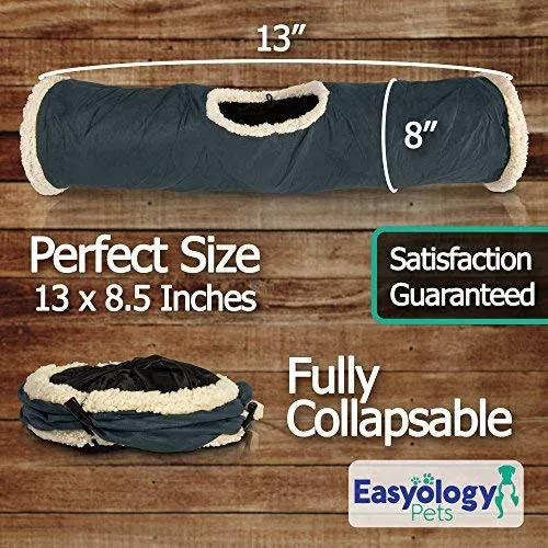Juguete de túnel interactivo para gatos, ideal para gatos y gatitos juguetones, escondite divertido con uniones de túnel, suave y 100% amigable con las mascotas, túnel para mascotas extragrande