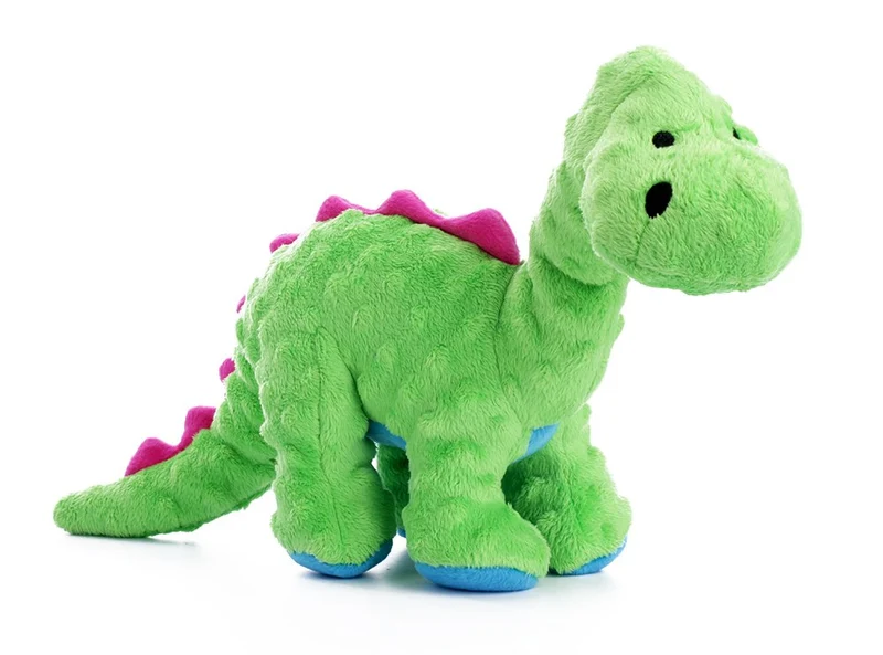 Juguete para perro de felpa, goDog, dinosaurios con tecnología Chew Guard