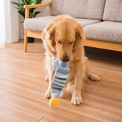 HIPET Juguetes para Perro Crinkle Juguetes para Perro Animal de peluche con Pie de Felpa y Capa Impermeable