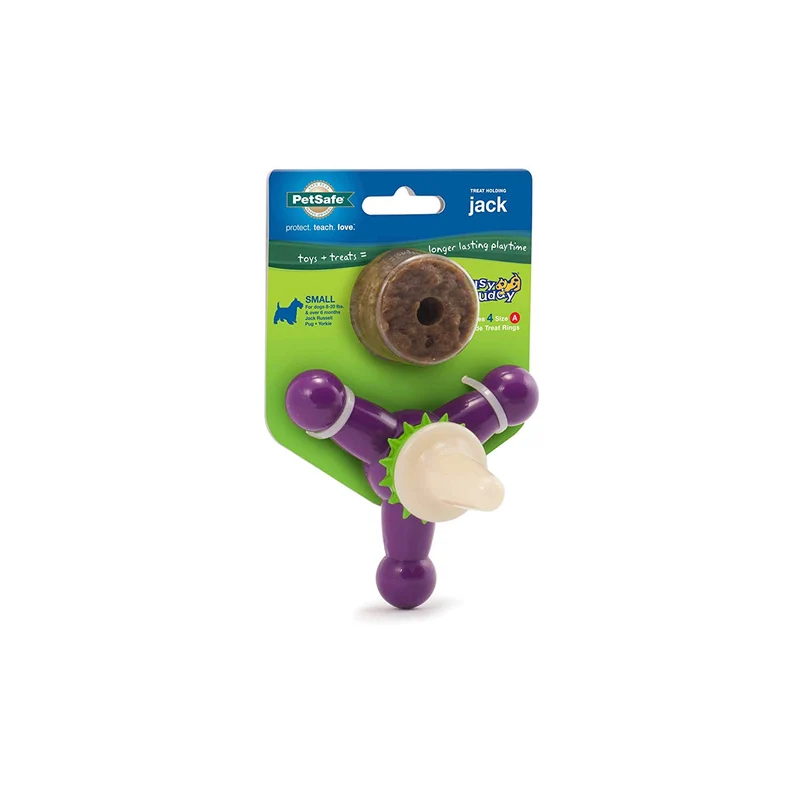 Juguete para perro PetSafe Busy Buddy Jack, juguete para masticar con dulces