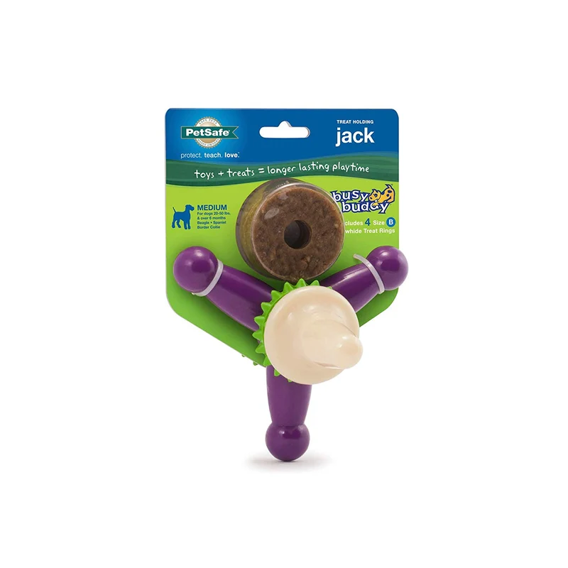 Juguete para perro PetSafe Busy Buddy Jack, juguete para masticar con dulces