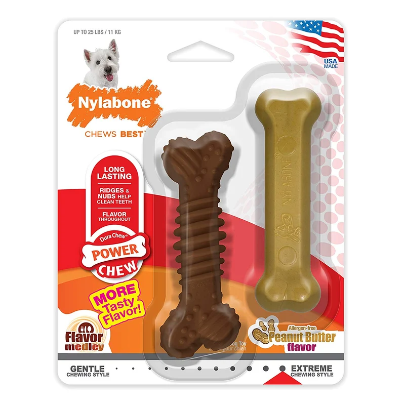 Combo de paquetes de masticación Nylabone Dura