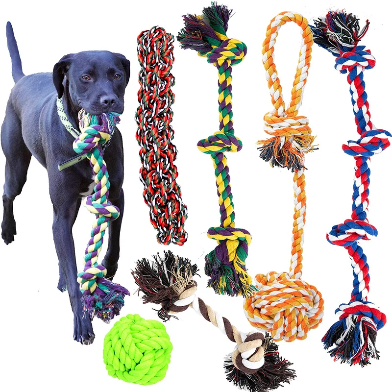 Youngever 6 juguetes de cuerda para perro, juguetes para masticar para perros medianos, grandes y XL