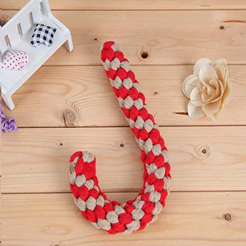 Calcetín de Navidad, juguete de cuerda de perro de Navidad, juego de regalo de bastón de caramelo, cuerda de algodón, juguete para masticar para cachorros, perros medianos, limpieza y entrenamiento