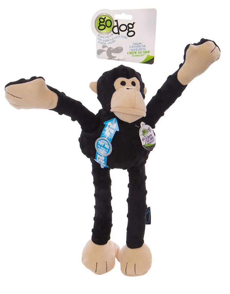 goDog Crazy Tugs Sasquatches with Chew Guard Technology Tough Plush Dog Toy