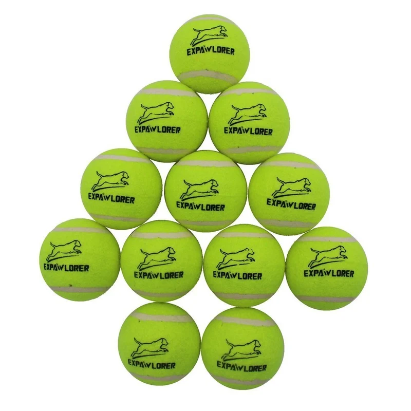 Perro Squeaky pelotas de tenis para perros Set de 12 para Mascota Jugando y capacitación 2.5" por expawlorer