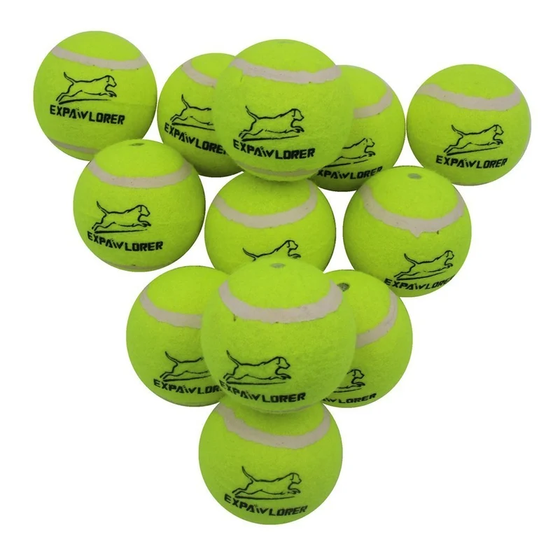 Perro Squeaky pelotas de tenis para perros Set de 12 para Mascota Jugando y capacitación 2.5" por expawlorer