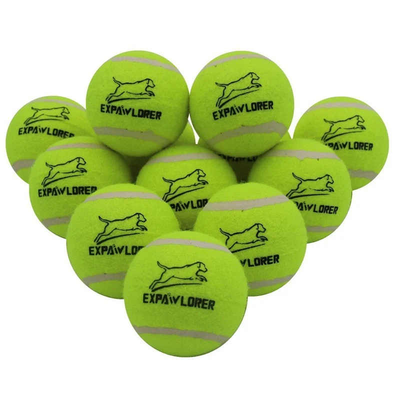 Perro Squeaky pelotas de tenis para perros Set de 12 para Mascota Jugando y capacitación 2.5" por expawlorer