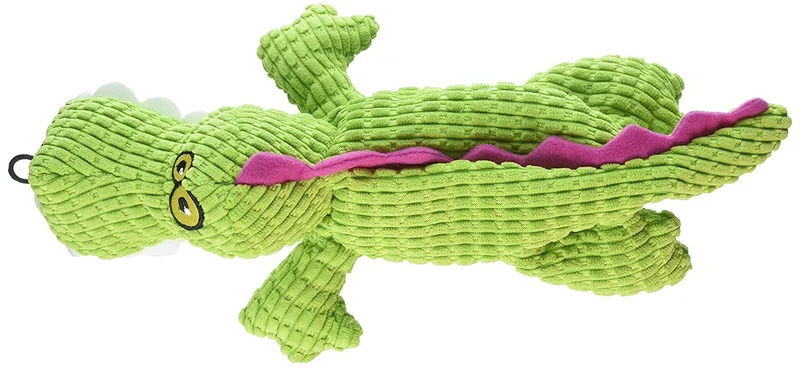 trustypup Gator juguete para perro con silencioso Chirriador, verde