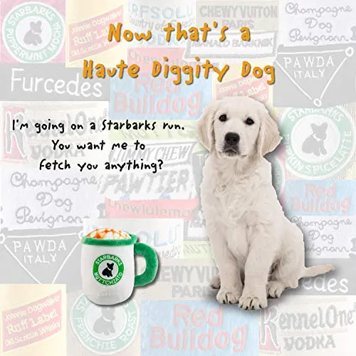 Haute Diggity Dog Starbarks Coffee Collection | Juguetes para perros de peluche chirriantes únicos – Cafeína canina que tu perro puede manejar.