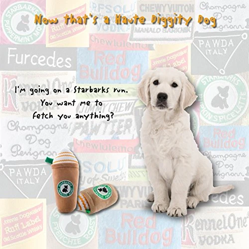 Haute Diggity Dog Starbarks Coffee Collection | Juguetes para perros de peluche chirriantes únicos – Cafeína canina que tu perro puede manejar.
